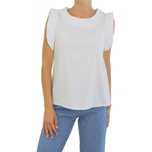 T shirt con rouge tinta unita 
